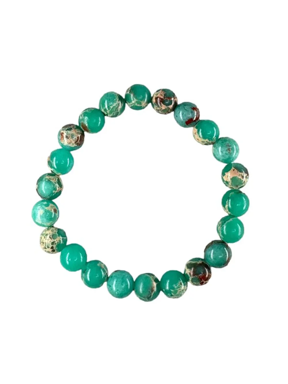 8mm Natural Green Imperial Jasper Bead Bracelet Genuine Gemstone Custom Size
